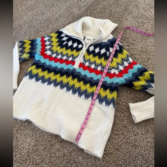 NWT Aerie Fair Isle Half Zip Sweater Wool Blend Cozy Soft Nordic Pattern
Small - Picture 12 of 12